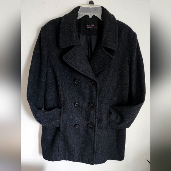 Jason Kole Women's Coat/J Jacket Triple Button Wool Peacoat Sz XL - Picture 1 of 10